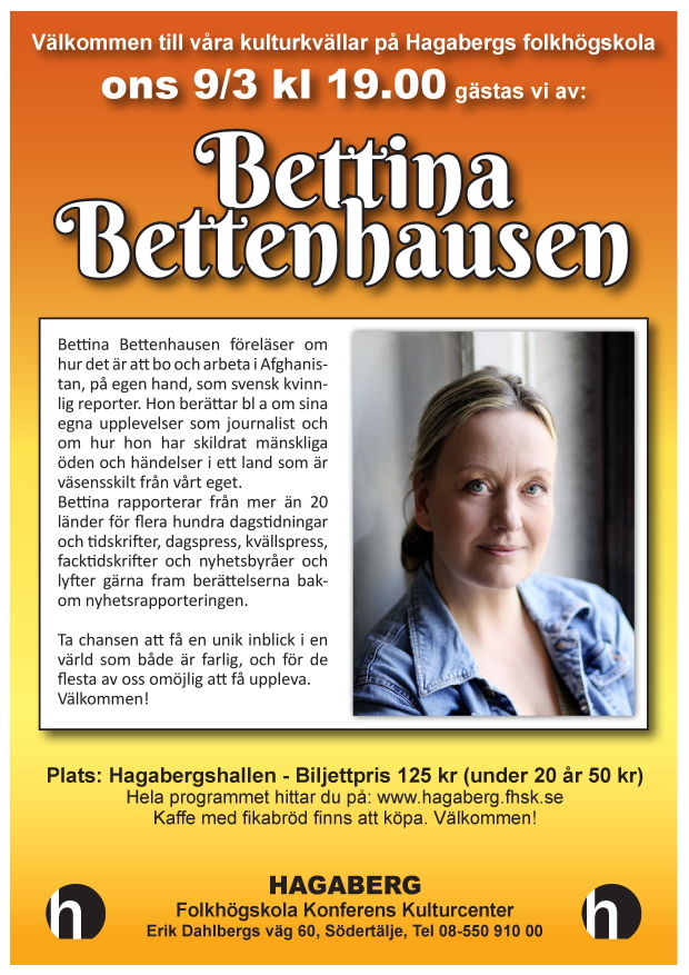 Affisch för kulturkväll 2 våren 2022: Bettina Bettenhausen